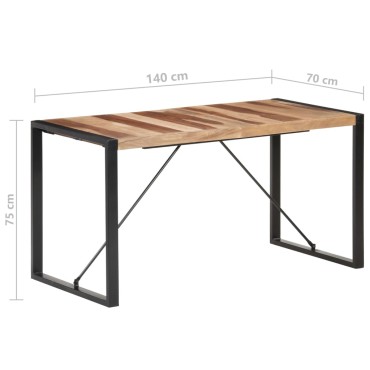 vidaXL Τραπεζαρία 140x70x75cm από Μασίφ Ξύλο 1 τεμ.