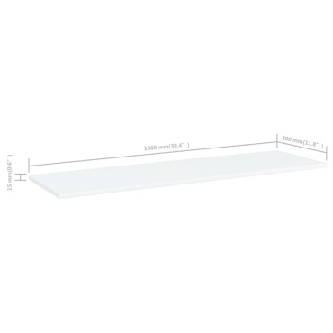 vidaXL Ράφια Βιβλιοθήκης 8 τεμ. Λευκά 100x30x1,5cm από Μοριοσανίδα
