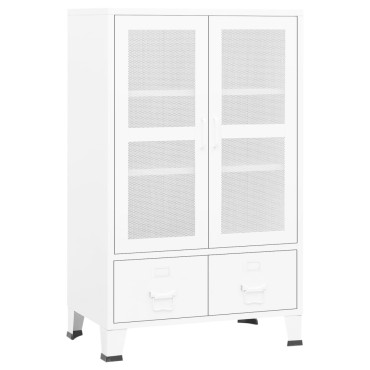 vidaXL Αρχειοθήκη Βιομηχανικού Στιλ Λευκή 70x40x115cm Ατσάλινη 1 τεμ.