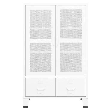 vidaXL Αρχειοθήκη Βιομηχανικού Στιλ Λευκή 70x40x115cm Ατσάλινη 1 τεμ.