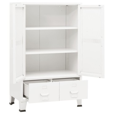vidaXL Αρχειοθήκη Βιομηχανικού Στιλ Λευκή 70x40x115cm Ατσάλινη 1 τεμ.