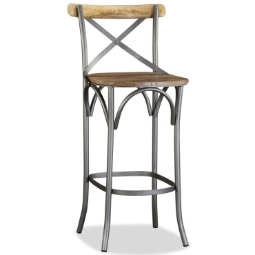 vidaXL Καρέκλα Μπαρ από Μασίφ Ξύλο Μάνγκο 49x52x110cm 1 τεμ.