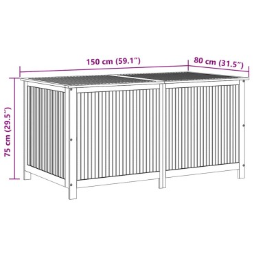 vidaXL Μπαούλο Αποθήκευσης Κήπου 150x80x75cm από Μασίφ Ξύλο Ακακίας 1 τεμ.
