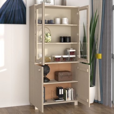 vidaXL Ντουλάπι HAMAR από Μασίφ Ξύλο Πεύκου Μελί 85x35x180cm 1 τεμ.