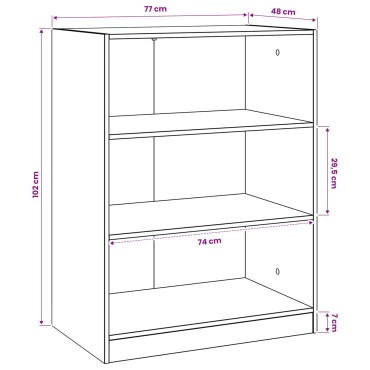 vidaXL Ντουλάπι Μαύρη δρυς 77 x 48 x 102 cm Επεξεργασμένο Ξύλο