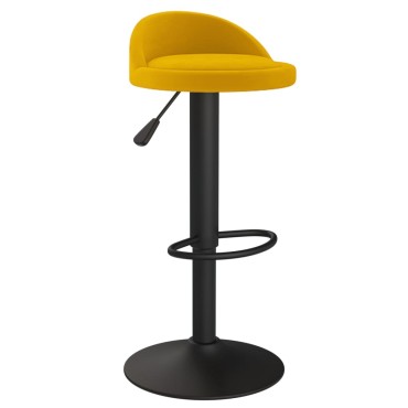 vidaXL Σκαμπό Μπαρ 2 τεμ. Κίτρινο Βελούδο 36x38x(72-94)cm