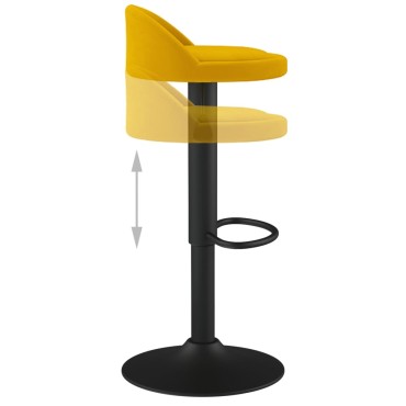 vidaXL Σκαμπό Μπαρ 2 τεμ. Κίτρινο Βελούδο 36x38x(72-94)cm