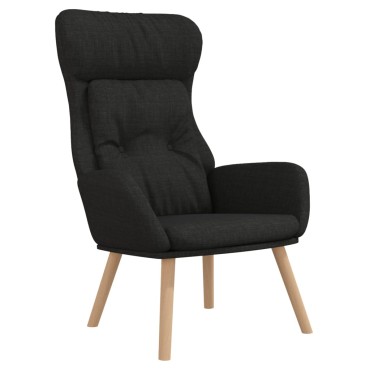 vidaXL Πολυθρόνα Relax Μαύρο Υφασμάτινη με Υποπόδιο 70x77x94cm 1 τεμ.