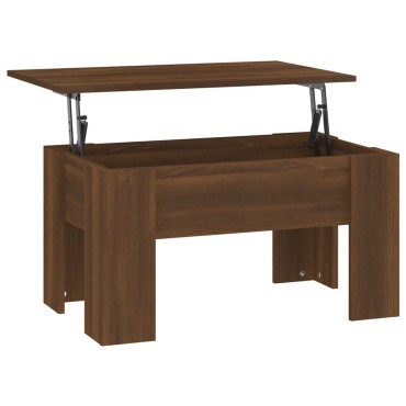 vidaXL Τραπεζάκι Σαλονιού Καφέ Δρυς 79x49x41cm Επεξεργασμένο Ξύλο 1 τεμ.