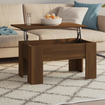 vidaXL Τραπεζάκι Σαλονιού Καφέ Δρυς 79x49x41cm Επεξεργασμένο Ξύλο 1 τεμ.