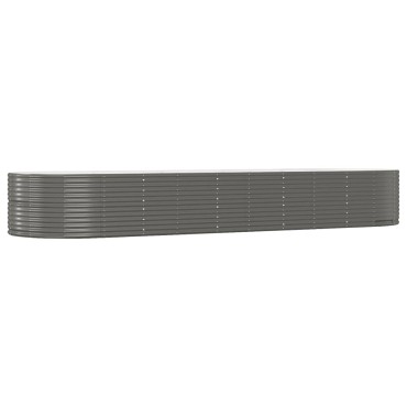 vidaXL Ζαρντινιέρα Γκρι 447x140x68 εκ. Γαλβανισμένος χάλυβας