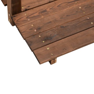 vidaXL Γέφυρα Κήπου με Κάγκελα 150x67x56 εκ. Μασίφ Ξύλο Ερυθρελάτης