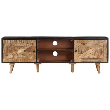 vidaXL Έπιπλο Τηλεόρασης 140x30x46cm Ακατέργαστο Μάνγκο&Μασίφ Ακακία 1 τεμ.