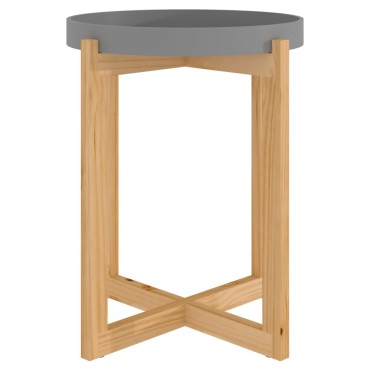 vidaXL Τραπεζάκι Σαλονιού Γκρι 41x41x48,5cm Επεξ. Ξύλο&Μασίφ Πεύκο 1 τεμ.