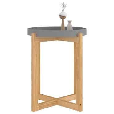 vidaXL Τραπεζάκι Σαλονιού Γκρι 41x41x48,5cm Επεξ. Ξύλο&Μασίφ Πεύκο 1 τεμ.