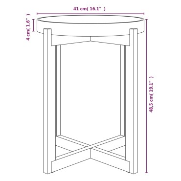 vidaXL Τραπεζάκι Σαλονιού Γκρι 41x41x48,5cm Επεξ. Ξύλο&Μασίφ Πεύκο 1 τεμ.