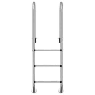 vidaXL Σκάλα Πισίνας 54 x 38 x 158 εκ. από Ανοξείδωτο Ατσάλι