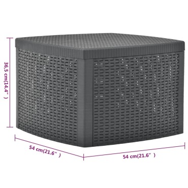 vidaXL Βοηθητικό Τραπέζι Ανθρακί 54x54x36,5cm Πλαστικό 1 τεμ.