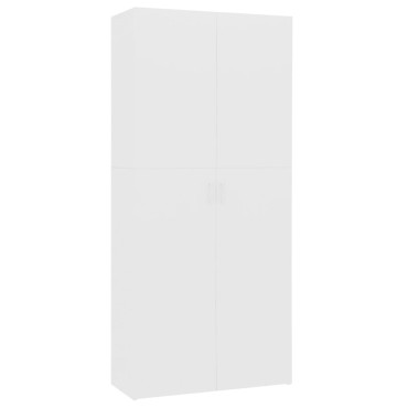 vidaXL Παπουτσοθήκη Λευκή 80x35,5x180cm από Επεξ. Ξύλο