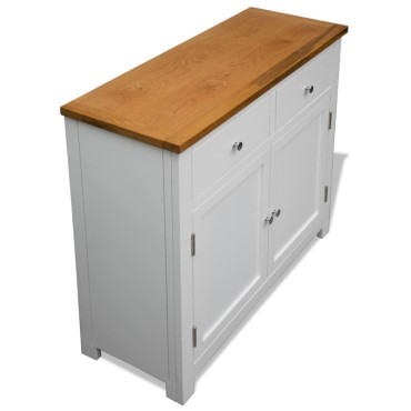 vidaXL Ντουλάπι / Ψηλός Μπουφές 90x33,5x83cm Μασίφ Ξύλο Δρυός 1 τεμ.