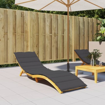 vidaXL Μαξιλάρι Ξαπλώστρας Ανθρακί 200x50x4cm Ύφασμα