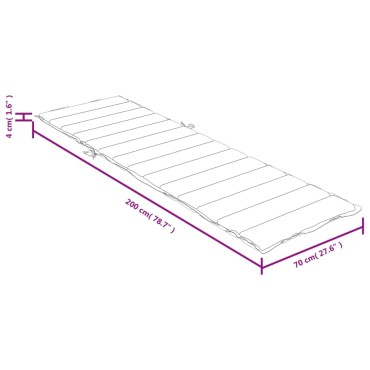 vidaXL Μαξιλάρι Ξαπλώστρας Ανθρακί 200x50x4cm Ύφασμα