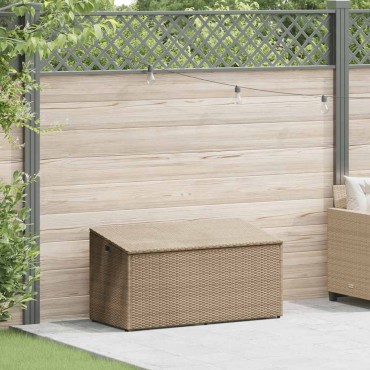 vidaXL Κουτί Αποθήκευσης Κήπου Μπεζ 110x50x58cm από Συνθετικό Ρατάν 1 τεμ.