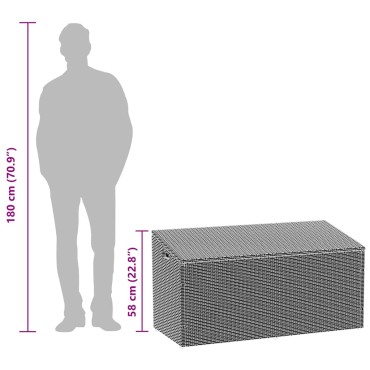 vidaXL Κουτί Αποθήκευσης Κήπου Μπεζ 110x50x58cm από Συνθετικό Ρατάν 1 τεμ.