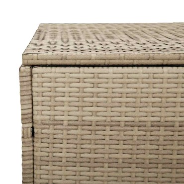 vidaXL Κουτί Αποθήκευσης Κήπου Μπεζ 110x50x58cm από Συνθετικό Ρατάν 1 τεμ.