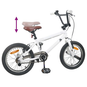 vidaXL BMX Ποδήλατο 16 ίντσες για παιδιά 5-8 ετών Λευκό