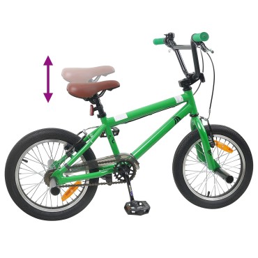 vidaXL BMX Ποδήλατο 16 ίντσες για παιδιά 5-8 ετών Πράσινο