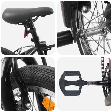 vidaXL BMX Ποδήλατο 16 ίντσες για παιδιά 5-8 ετών Μαύρο