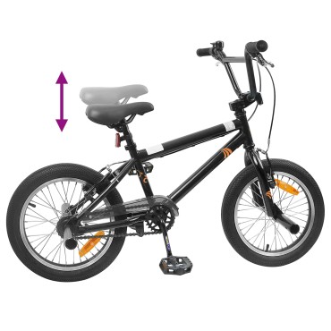 vidaXL BMX Ποδήλατο 16 ίντσες για παιδιά 5-8 ετών Μαύρο
