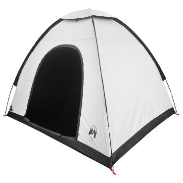 vidaXL Σκηνή Camping 2 ατόμων Λευκό Μαύρο Acier P/Taffeta