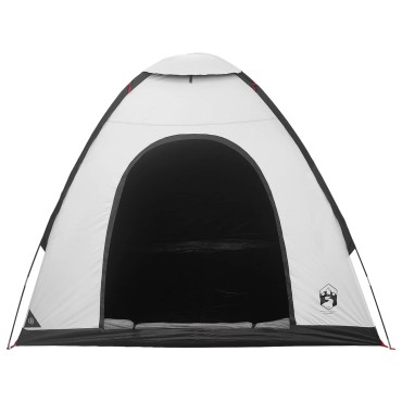 vidaXL Σκηνή Camping 2 ατόμων Λευκό Μαύρο Acier P/Taffeta