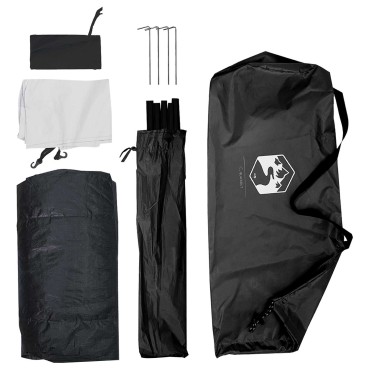 vidaXL Σκηνή Camping 2 ατόμων Λευκό Μαύρο Acier P/Taffeta