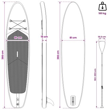 vidaXL Φουσκωτή σανίδα SUP TRITON 366 x 81 x 15 εκ Μπλε
