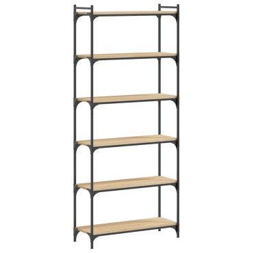 vidaXL Βιβλιοθήκη 6 Επιπέδων Sonoma Δρυς 80x30x188cm Επεξεργ. Ξύλο 1 τεμ.
