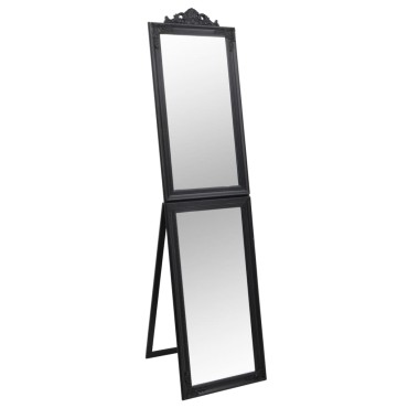 vidaXL Καθρέπτης Επιδαπέδιος Μαύρος 50 x 200 εκ.