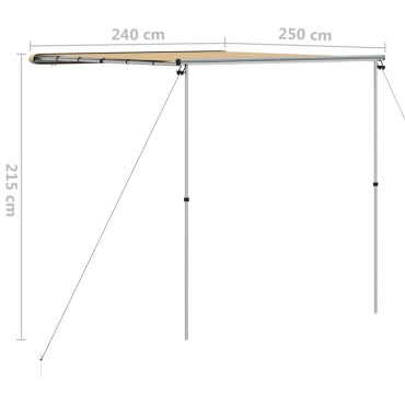 vidaXL Τέντα Τροχόσπιτου Μπεζ 2,4 x 2,5 x 2,15 μ.