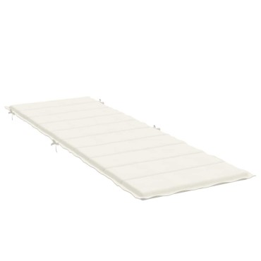 vidaXL Μαξιλάρι Ξαπλώστρας Κρεμ 186x58x4cm Ύφασμα