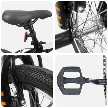 vidaXL BMX Ποδήλατο 16 ίντσες για παιδιά 5-8 ετών Μαύρο