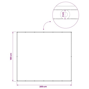 vidaXL Αδιάφανο σκίαστρο μπαλκονιού 180 x 200 cm
