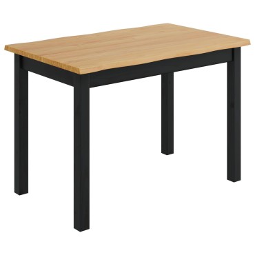 VidaXL Τραπεζαρία EKAI Μαύρο 112x70x76,5cm Μασίφ Ξύλο Πεύκου 1 τεμ.