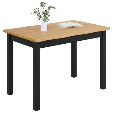 VidaXL Τραπεζαρία EKAI Μαύρο 112x70x76,5cm Μασίφ Ξύλο Πεύκου 1 τεμ.