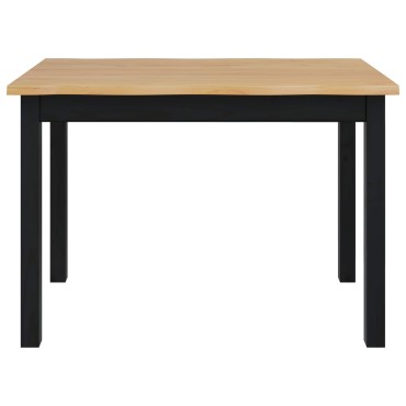 VidaXL Τραπεζαρία EKAI Μαύρο 112x70x76,5cm Μασίφ Ξύλο Πεύκου 1 τεμ.