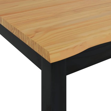 VidaXL Τραπεζαρία EKAI Μαύρο 112x70x76,5cm Μασίφ Ξύλο Πεύκου 1 τεμ.