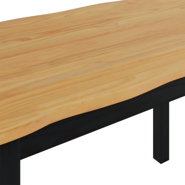 VidaXL Τραπεζαρία EKAI Μαύρο 112x70x76,5cm Μασίφ Ξύλο Πεύκου 1 τεμ.