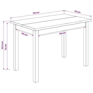 VidaXL Τραπεζαρία EKAI Μαύρο 112x70x76,5cm Μασίφ Ξύλο Πεύκου 1 τεμ.