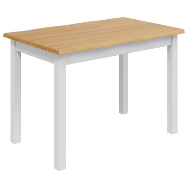 VidaXL Τραπεζαρία EKAI Λευκό 112x70x76,5cm Μασίφ Ξύλο Πεύκου 1 τεμ.